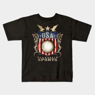 USA Classic vintage Golf sports logo. Kids T-Shirt